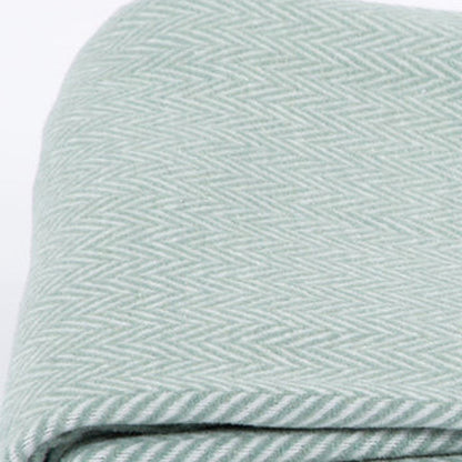 Sage & Ivory Woven Herringbone Throw