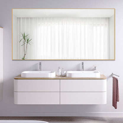 Gold Metal Framed Bathroom Vanity Mirror