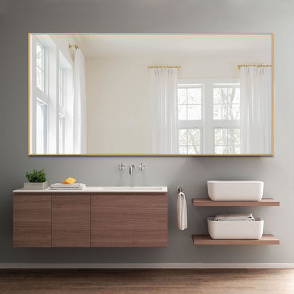 Gold Metal Framed Bathroom Vanity Mirror