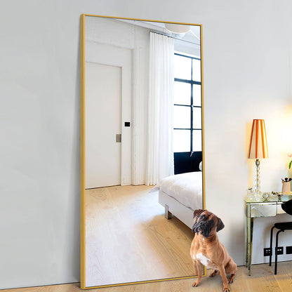 Gold Metal Framed Bathroom Vanity Mirror