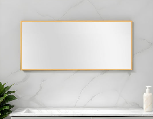 Gold Metal Framed Bathroom Vanity Mirror