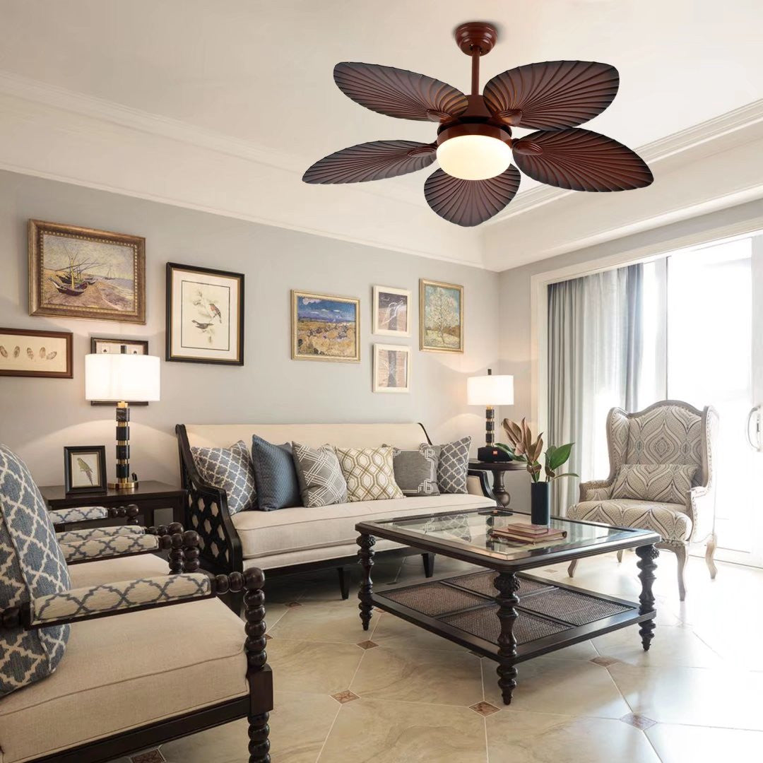 Brown Tropical Palm Ceiling Fan