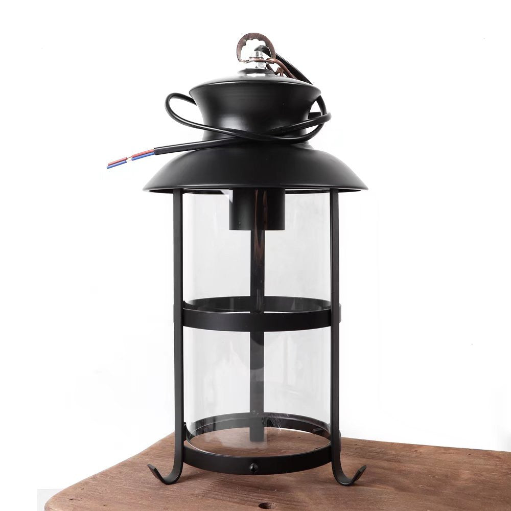 Rustic Wood & 3 Light Hanging Lantern Chandelier