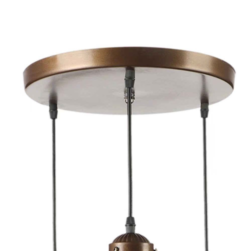 Brown & Glass Star Geometric Hanging Lamp