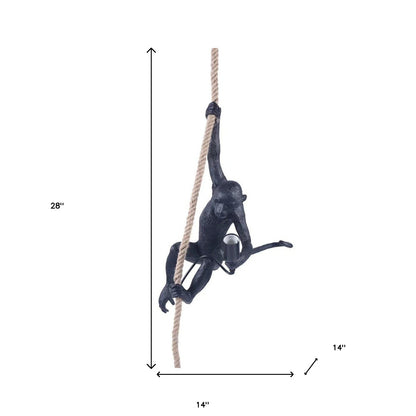 Hanging Monkey on a Rope Pendant Lamp