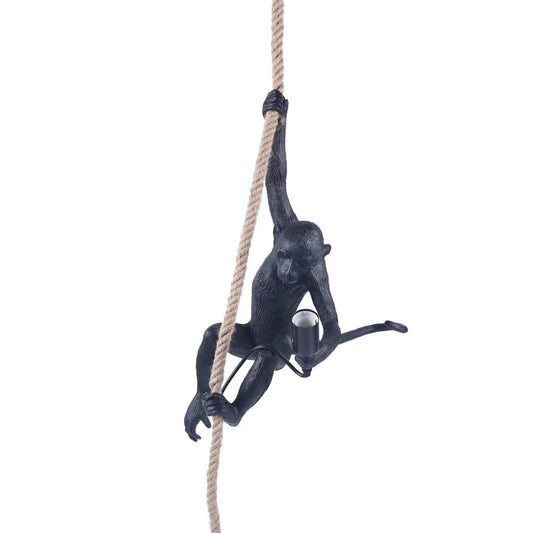 Hanging Monkey on a Rope Pendant Lamp