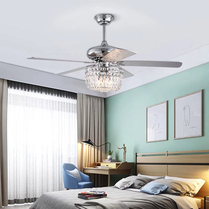 Silver Mod Chandelier Ceiling Fan