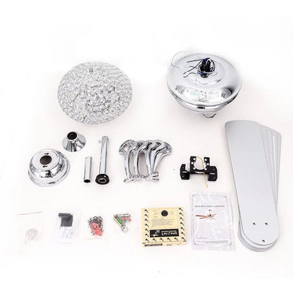 Silver Mod Chandelier Ceiling Fan