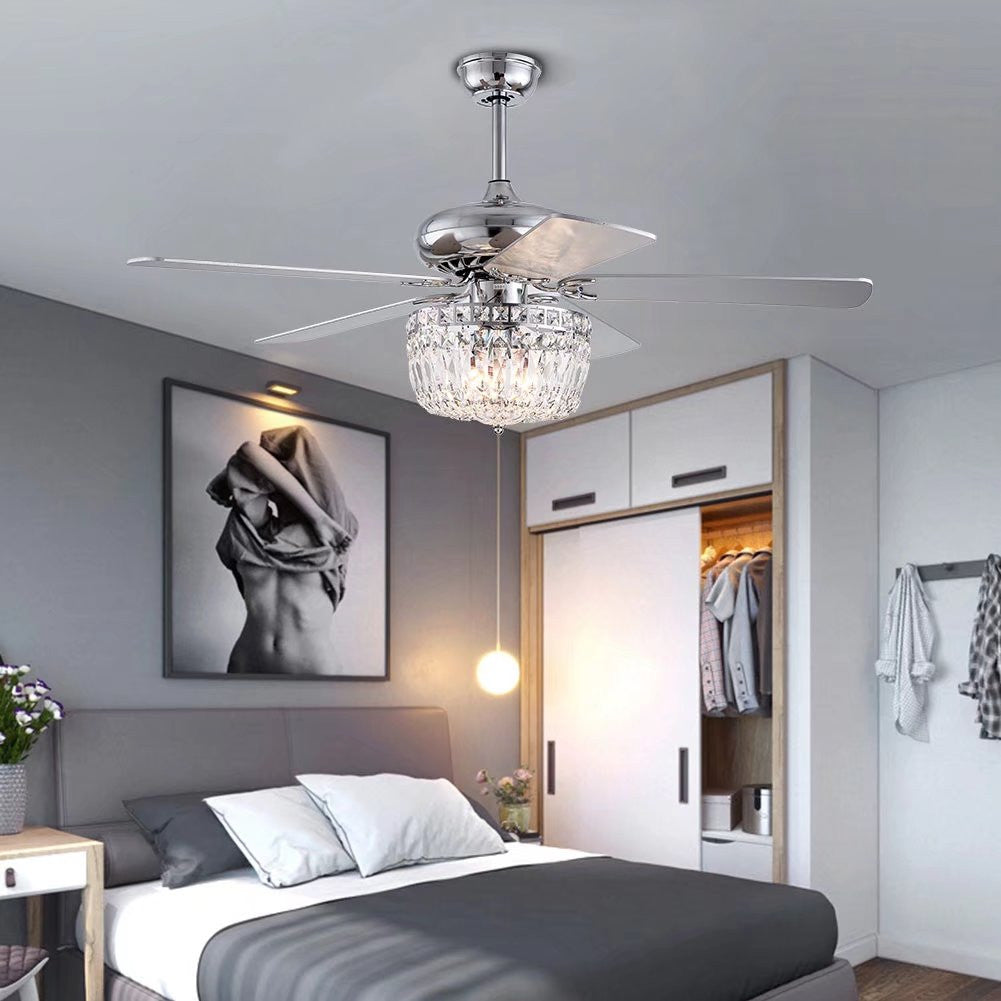 Silver Mod Chandelier Ceiling Fan