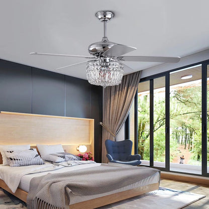 Silver Mod Chandelier Ceiling Fan