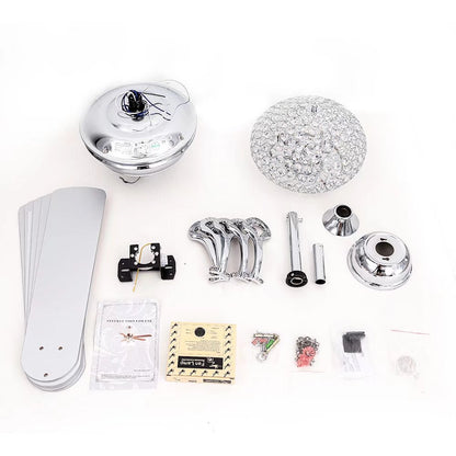 Silver Mod Chandelier Ceiling Fan