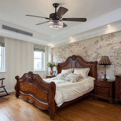 Dark Brown Wood Ceiling Fan