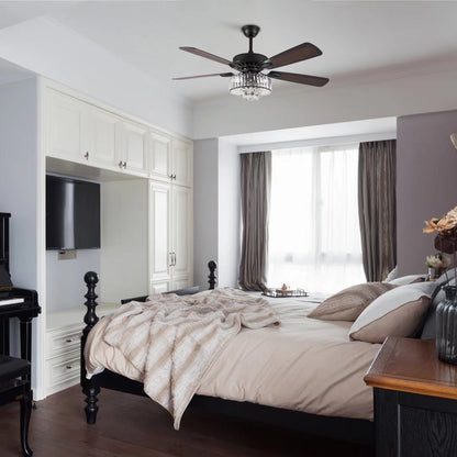 Dark Brown Wood Ceiling Fan
