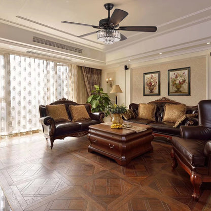 Dark Brown Wood Ceiling Fan