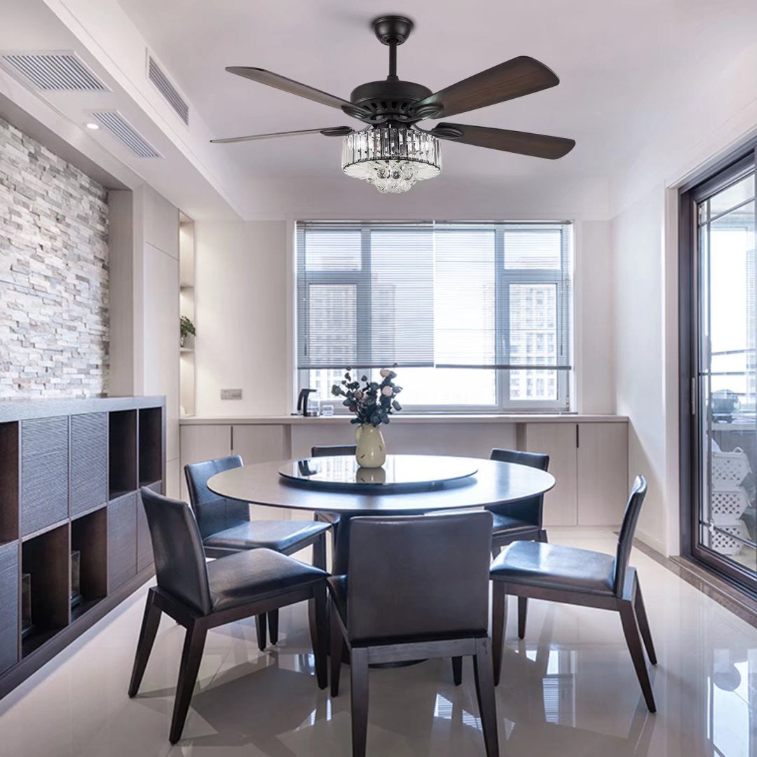 Dark Brown Wood Ceiling Fan
