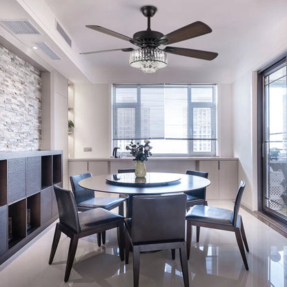 Dark Brown Wood Ceiling Fan