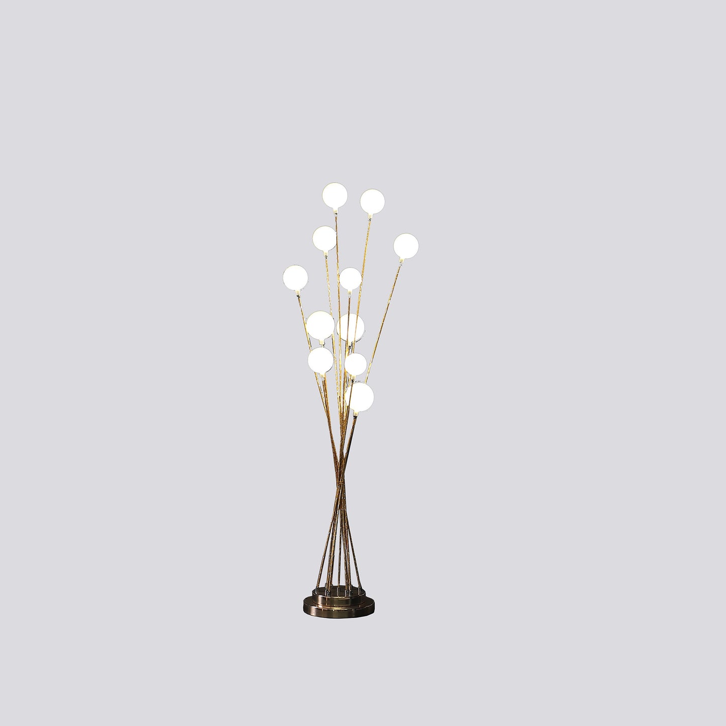 Antiqued Gold Eleven Light Floor Lamp