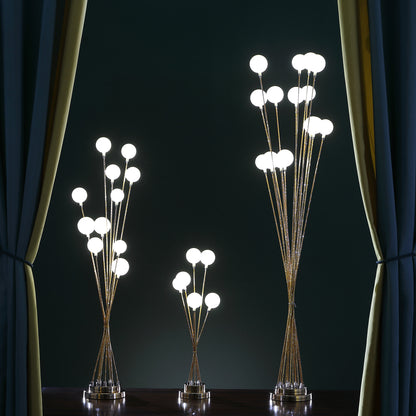 Antiqued Gold Eleven Light Floor Lamp