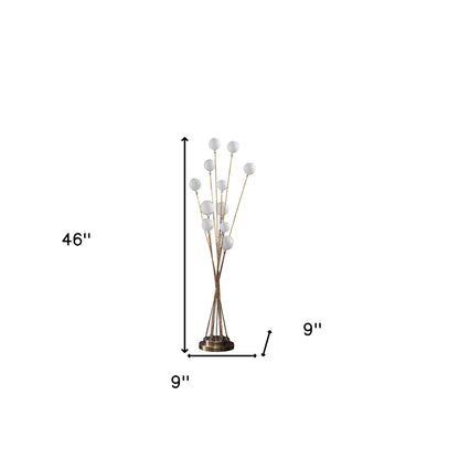 Antiqued Gold Eleven Light Floor Lamp