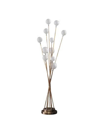 Antiqued Gold Eleven Light Floor Lamp