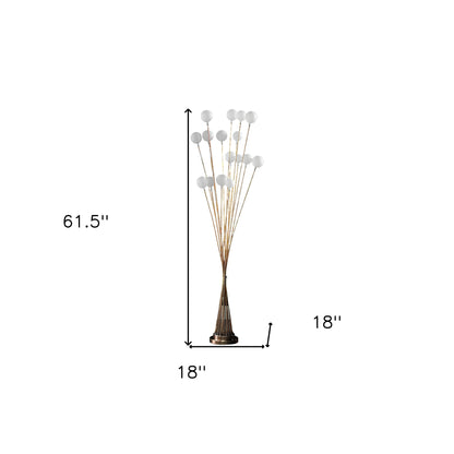 Golden Chrome Contemporary Multi-Light Floor Lamp