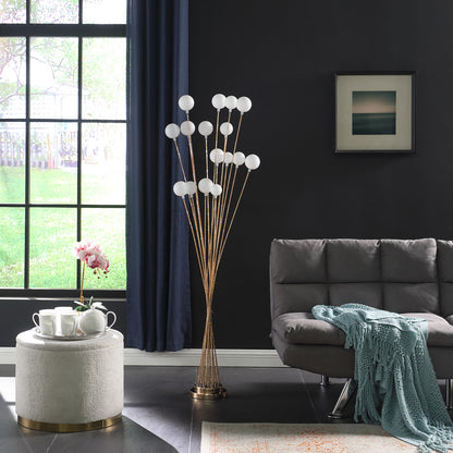 Golden Chrome Contemporary Multi-Light Floor Lamp