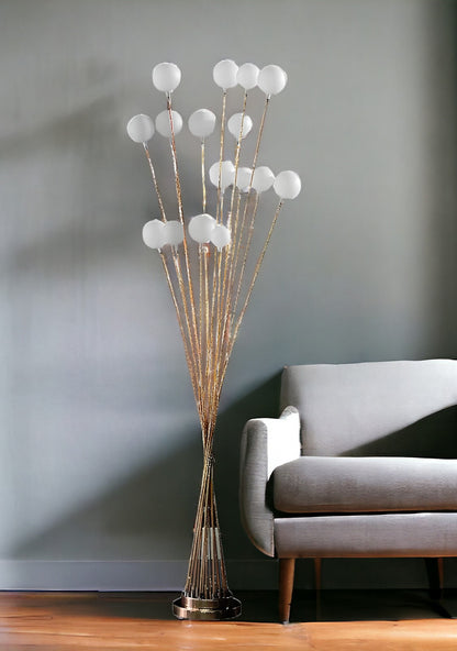 Golden Chrome Contemporary Multi-Light Floor Lamp