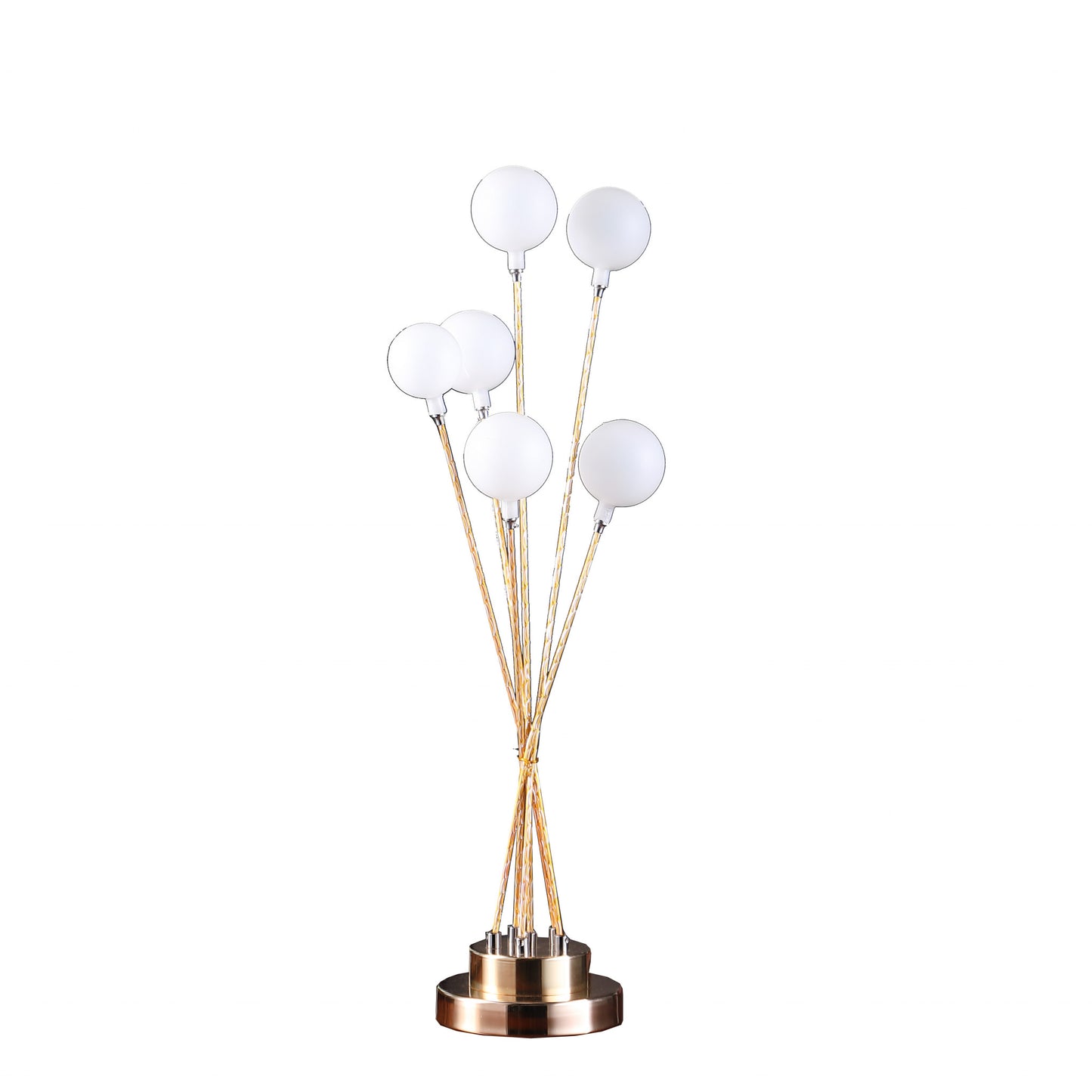 Yellow Gold Six Light Globe Desk or Table Lamp