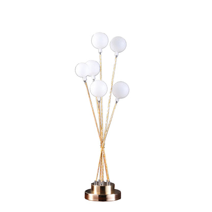 Yellow Gold Six Light Globe Desk or Table Lamp