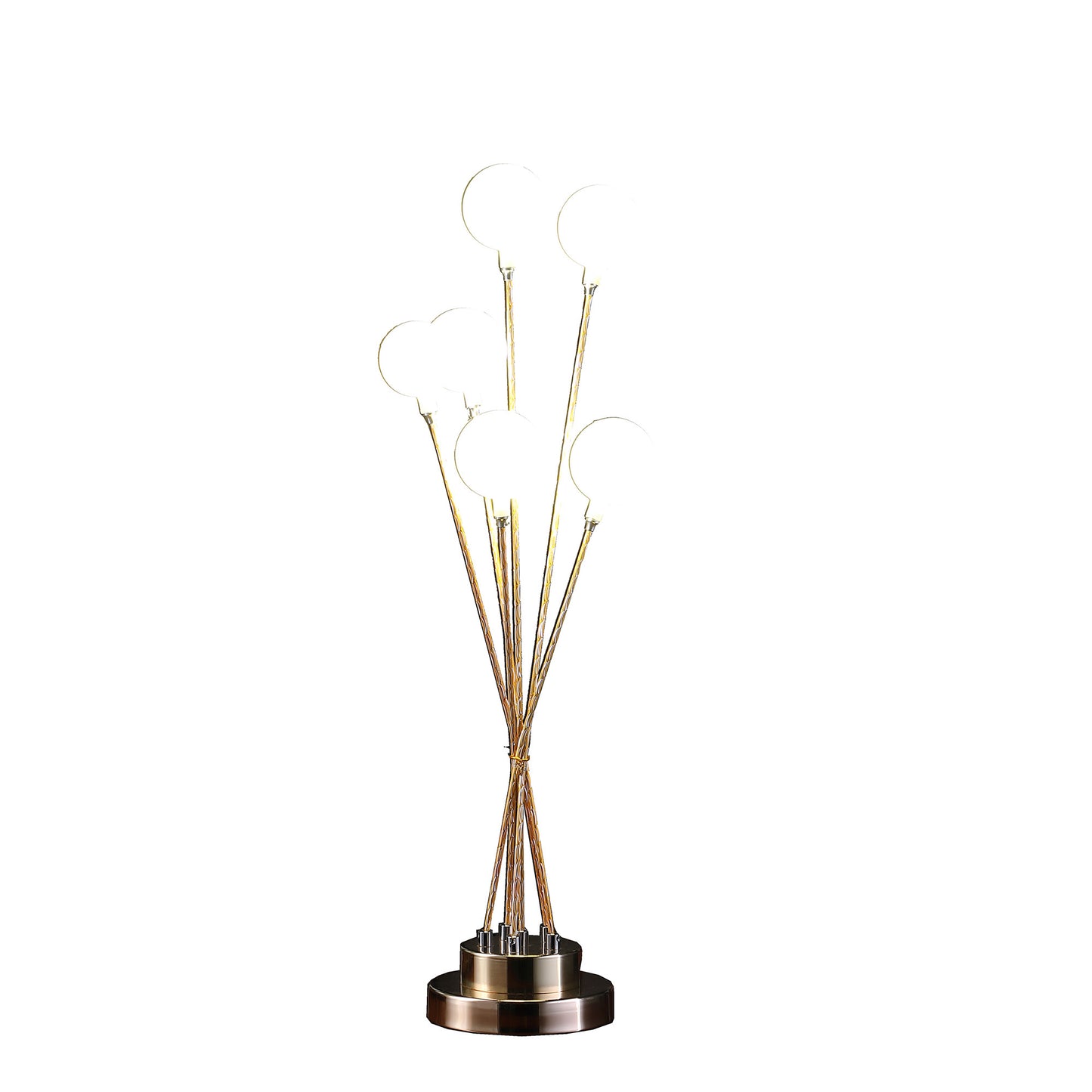 Yellow Gold Six Light Globe Desk or Table Lamp