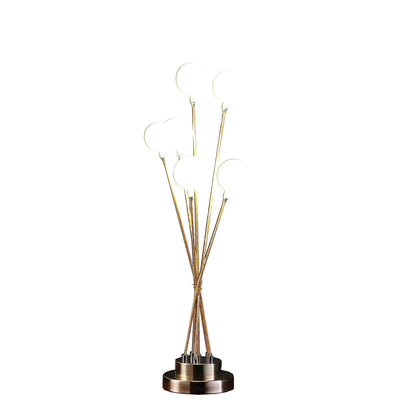 Yellow Gold Six Light Globe Desk or Table Lamp