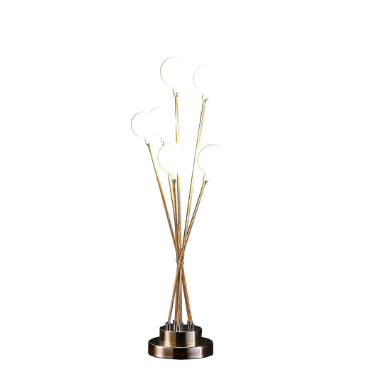 Yellow Gold Six Light Globe Desk or Table Lamp