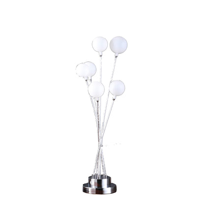Silver Chrome Six Light Globe Desk or Table Lamp