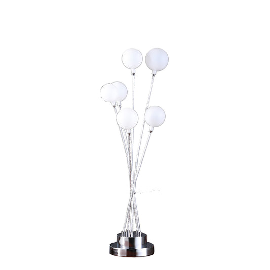 Silver Chrome Six Light Globe Desk or Table Lamp