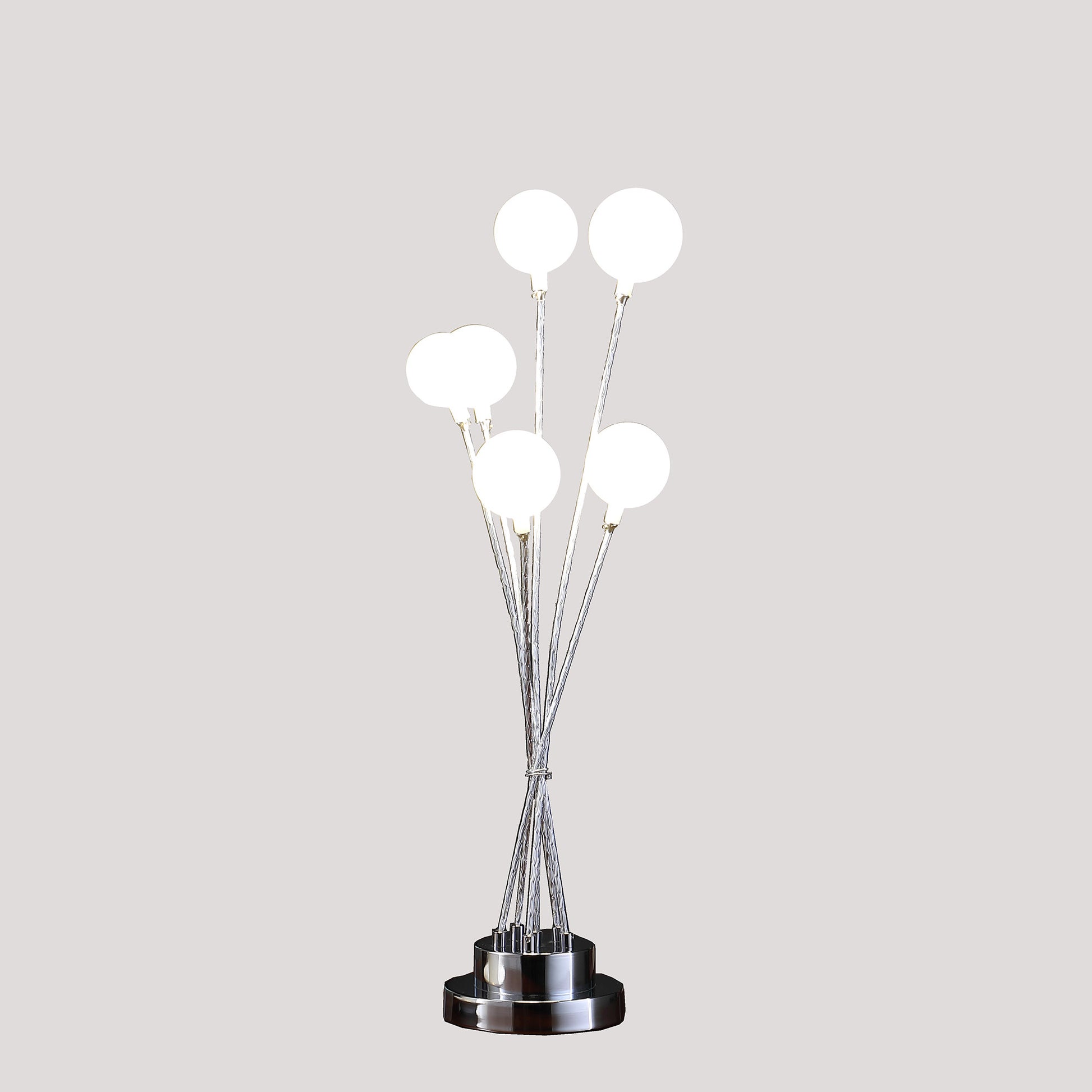 Silver Chrome Six Light Globe Desk or Table Lamp