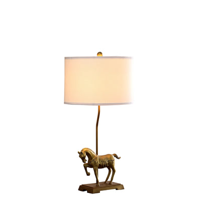 Gold Stallion Horse Table Lamp w/ Shade