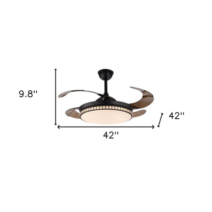 Stylish Black Chandelier w/ Retractable Blades