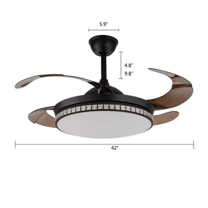 Stylish Black Chandelier w/ Retractable Blades