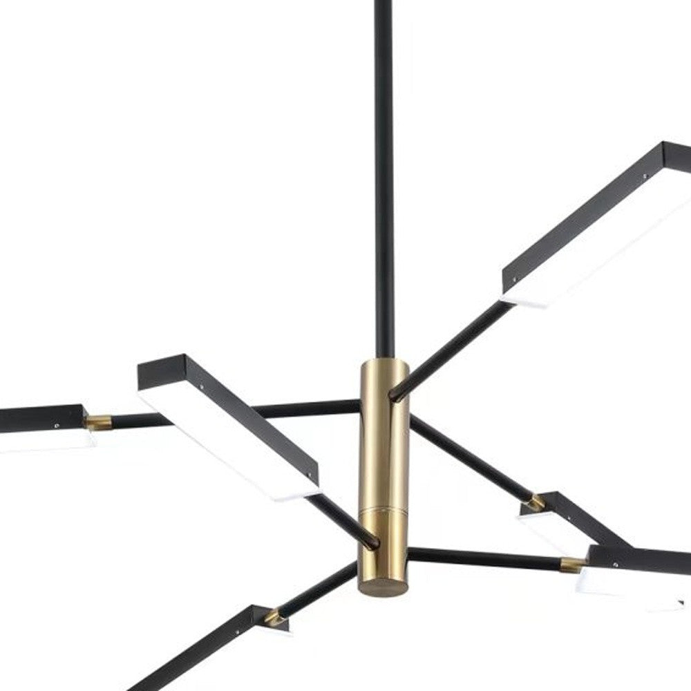 Asymmetric Black & Gold 6 Light Ceiling Light