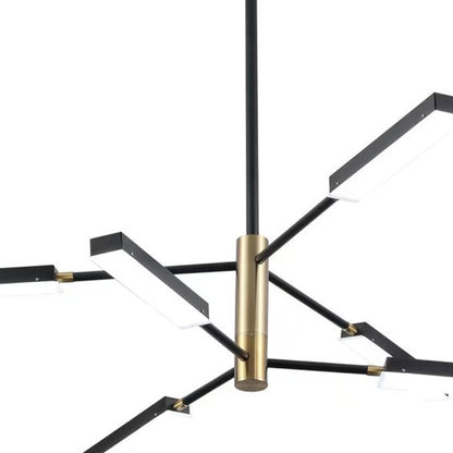 Asymmetric Black & Gold 6 Light Ceiling Light