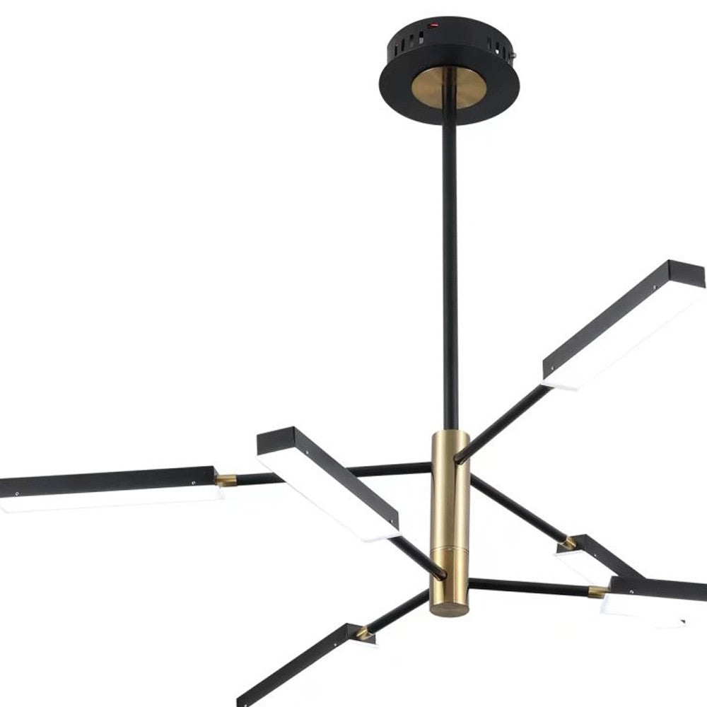Asymmetric Black & Gold 6 Light Ceiling Light