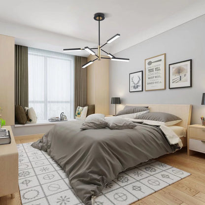Asymmetric Black & Gold 6 Light Ceiling Light