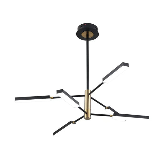 Asymmetric Black & Gold 6 Light Ceiling Light