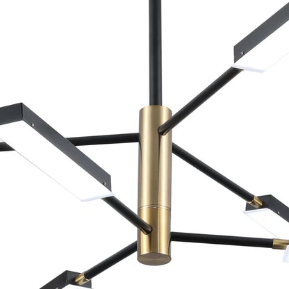 Asymmetric Black & Gold 6 Light Ceiling Light