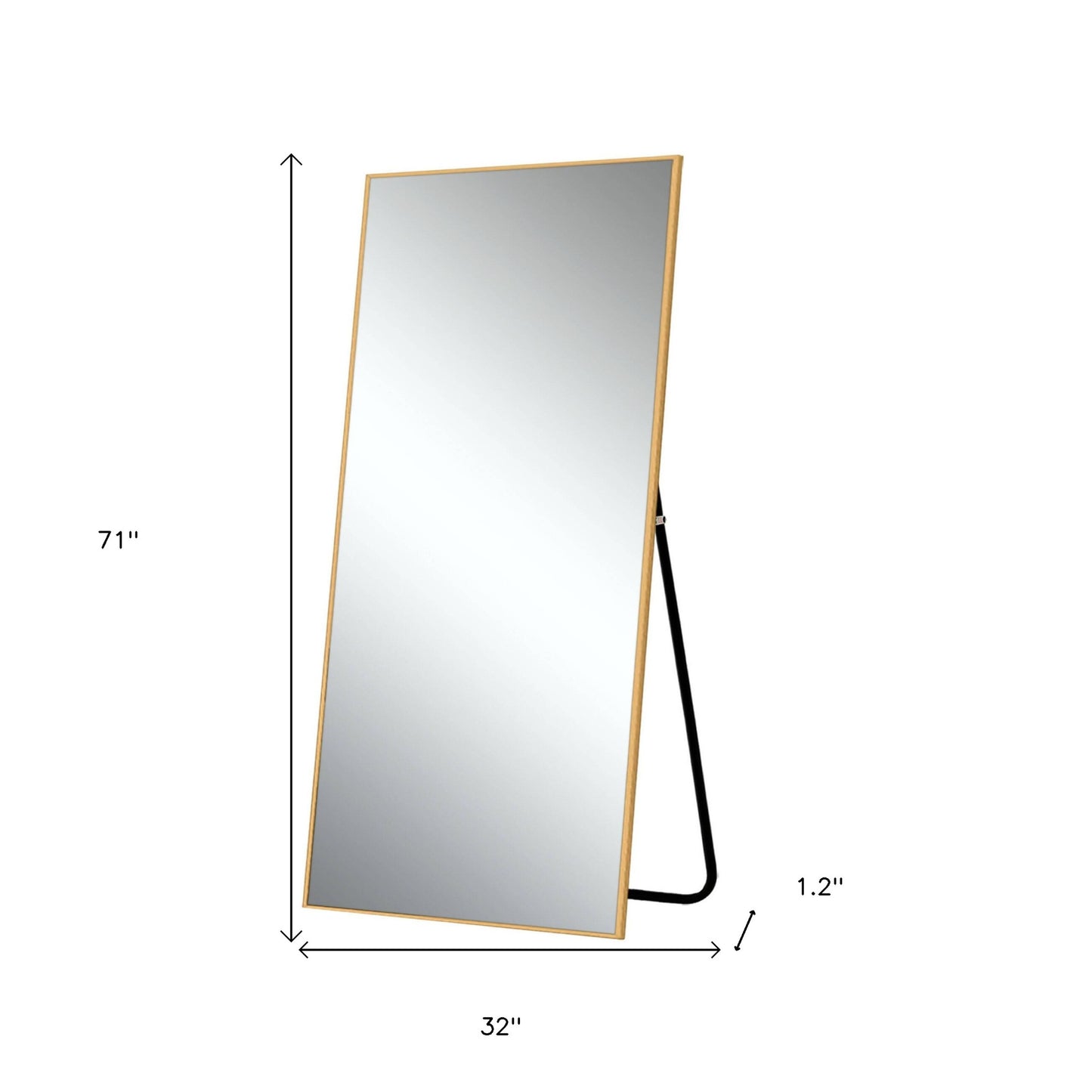 Gold Metal Framed Standing Mirror