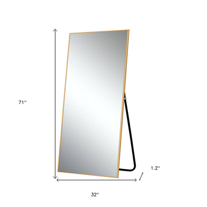 Gold Metal Framed Standing Mirror