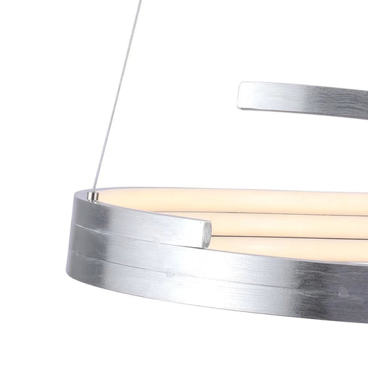 Contemporary Silver Circular Spiral Chandelier