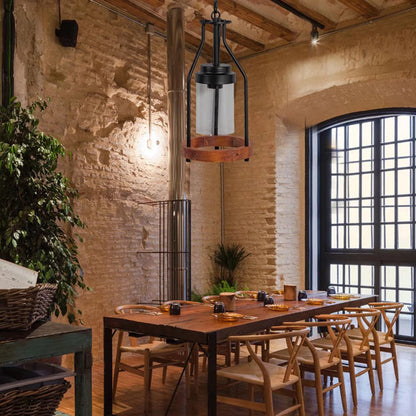 Brown Retro & Wood Pendant Light