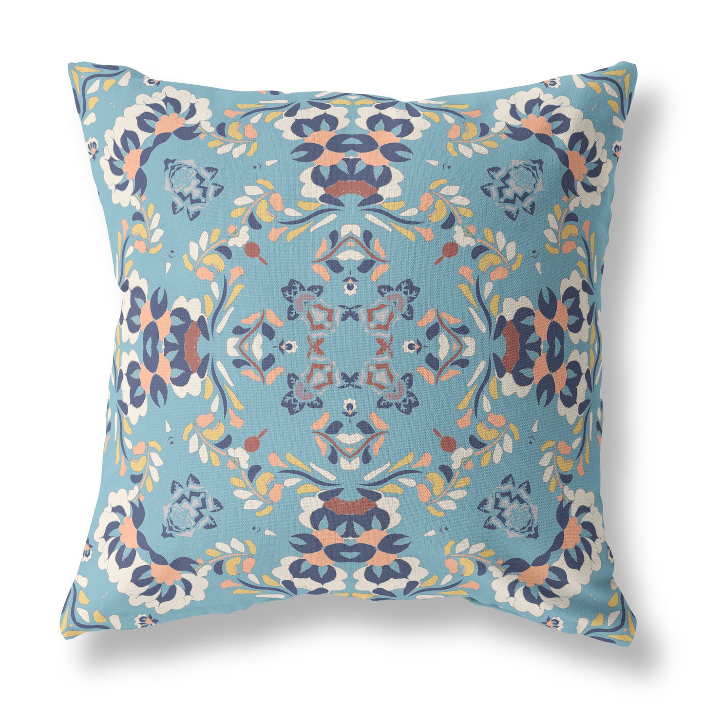 Gray & Blue Suede Geometric Pillow