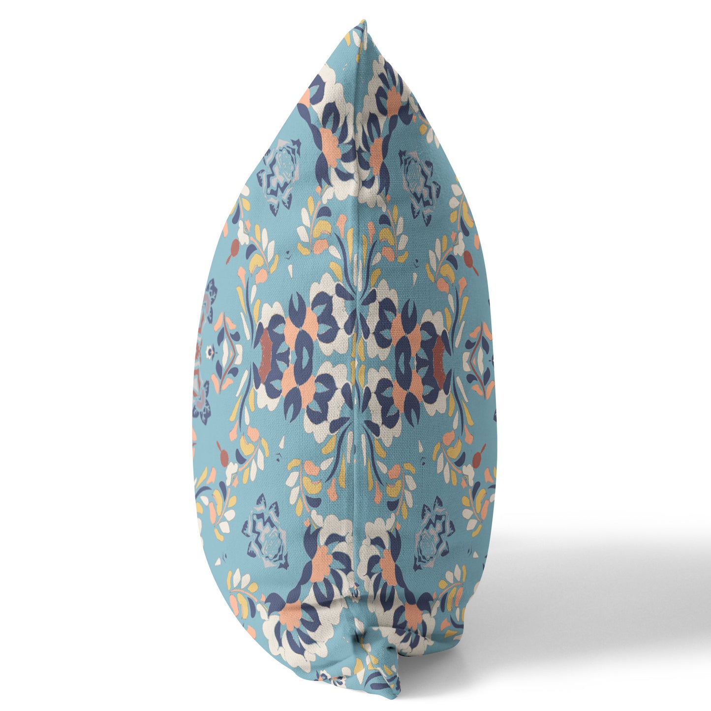 Gray & Blue Suede Geometric Pillow